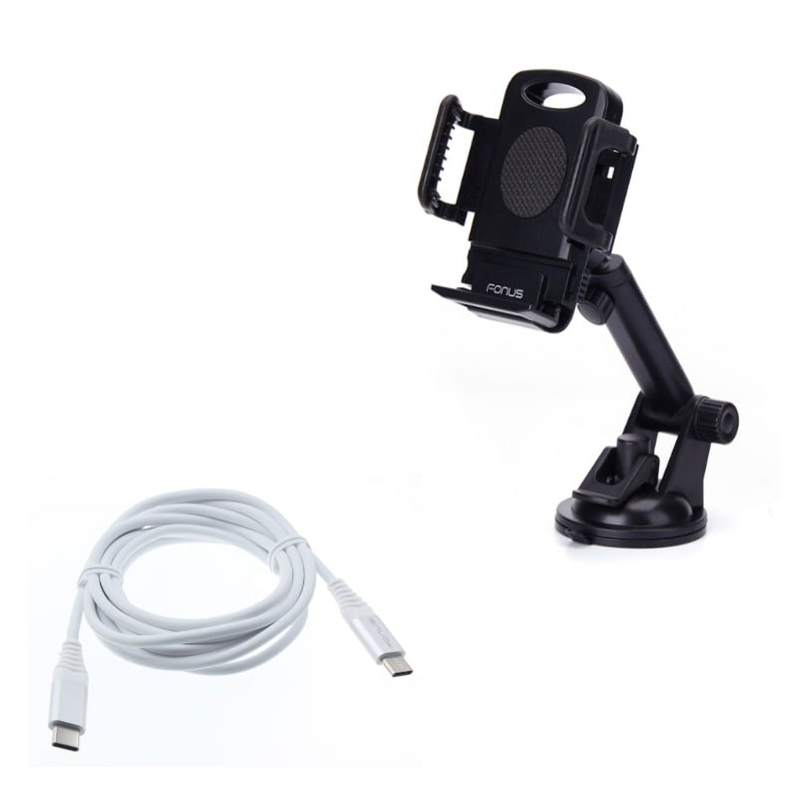 Dash Car Mount w 6ft USB Cable for OnePlus 9, Nord N200 5G/N100/N10 5G, Pro Phone - Windshield Holder Telescopic, Type-C to Type-C Charger Cord Power P2P for OnePlus 9, Nord N200 5G/N100/N10 5G, Pro