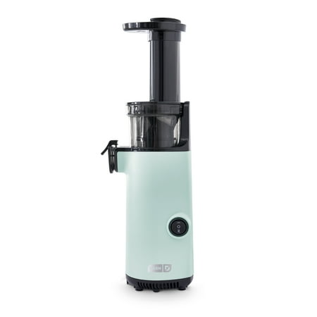 Dash Compact Masticating Slow Juicer, Easy to Clean Cold Press Juicer with Brush, Pulp Measuring Cup and Juice Recipe Guide - Aqua