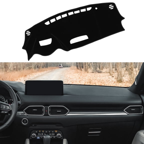 Dash Cover Interior Non-Slip Dashboard Carpet Mat Pad for Mazda CX-3 2016-2022 Polyester Black Red