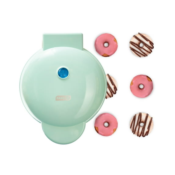 Dash DDM007 Mini Donut Maker Machine for Kid-Friendly Breakfast, Snacks, Desserts & More with Non-stick Surface, Makes 7 Doughnuts, Aqua
