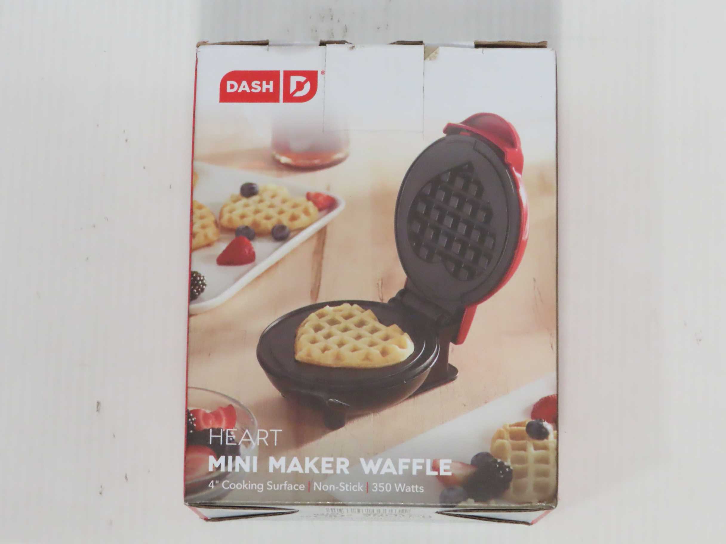 Dash DMW001HR Mini Maker Machine Shaped Individual Waffles, Paninis, Hash browns, Other On The Go Breakfast, Lunch, or Snacks, H - image 1 of 3
