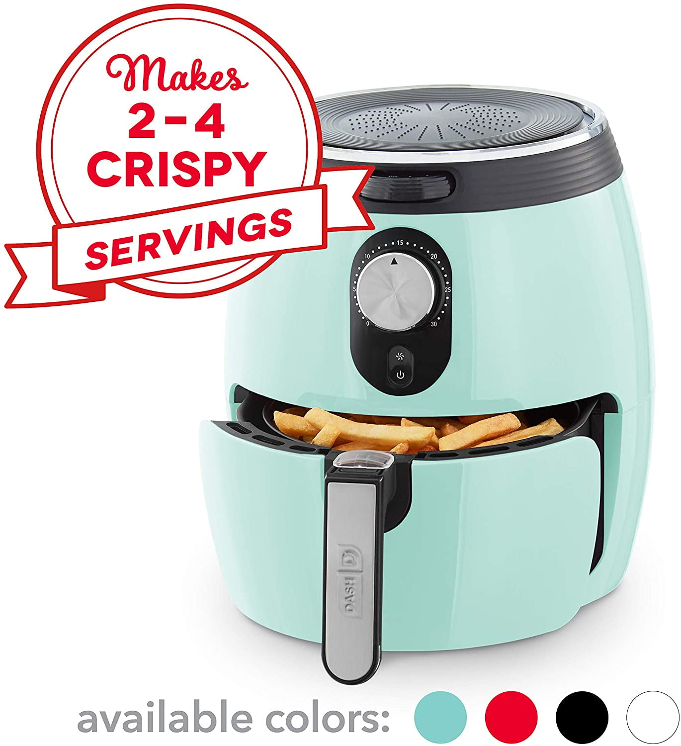 Dash Deluxe 3 qt Air Fryer, Aqua - Nonstick - Walmart.com