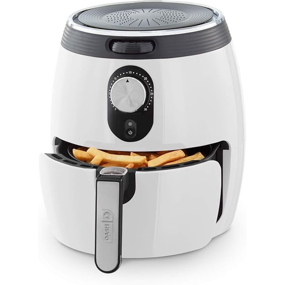 Dash Deluxe Air Fryer  Has AirCrisp Technology  Adjustable Temperature Control & Auto Shut-Off Feature  Compact Nonstick Basket  3 Quarts