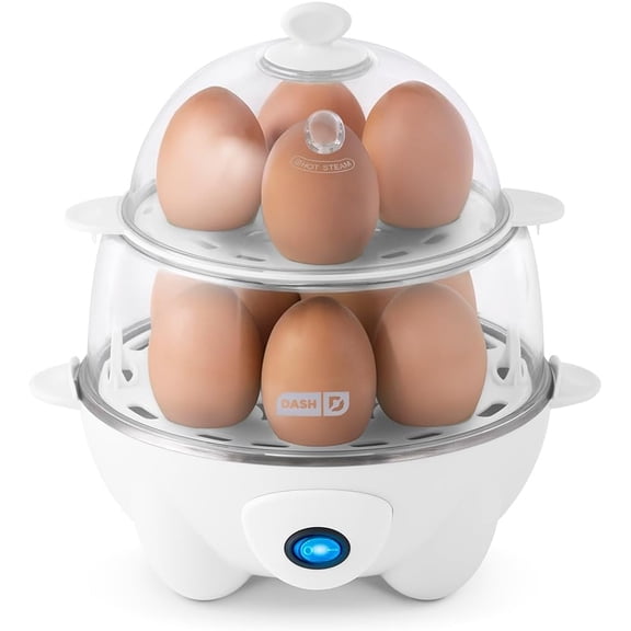 Dash Deluxe Egg Cooker, 12 Egg Capacity, White