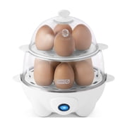 Dash Deluxe Egg Cooker, 12 Egg Electric Boiler, Hard Boiled & Poached, White