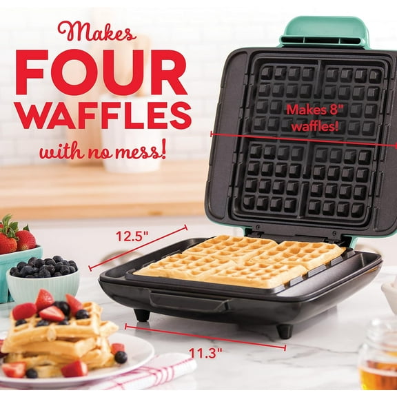 Dash Deluxe No-Drip Waffle Iron Maker Machine - 1200W + Hash Browns, or Any Breakfast, Lunch, & Snacks with Easy Clean & Mini Maker for Individual Waffles, Hash Browns, Keto Chaffles