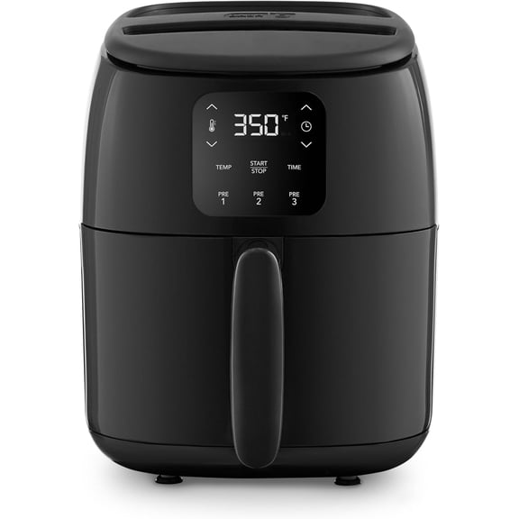 Dash Digital Tasti-Crisp™ Air Fryer - Compact Electric Digital Fryer With Auto Shut-Off Feature - Ideal for Small Spaces - AirCrisp® Technology - 2.6 Quarts - Black