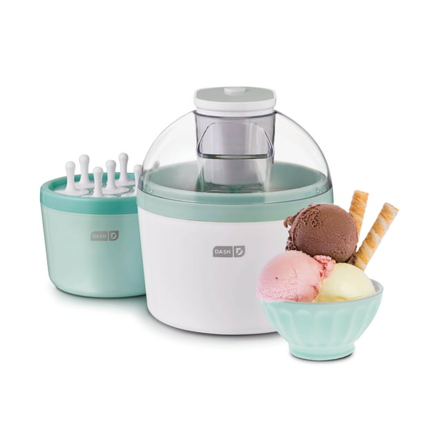 Dash Everyday Ice Cream Maker with Mixing Bowl & Ice Pop Molds + Recipe Book, 1 Quart, 5.1 lbs