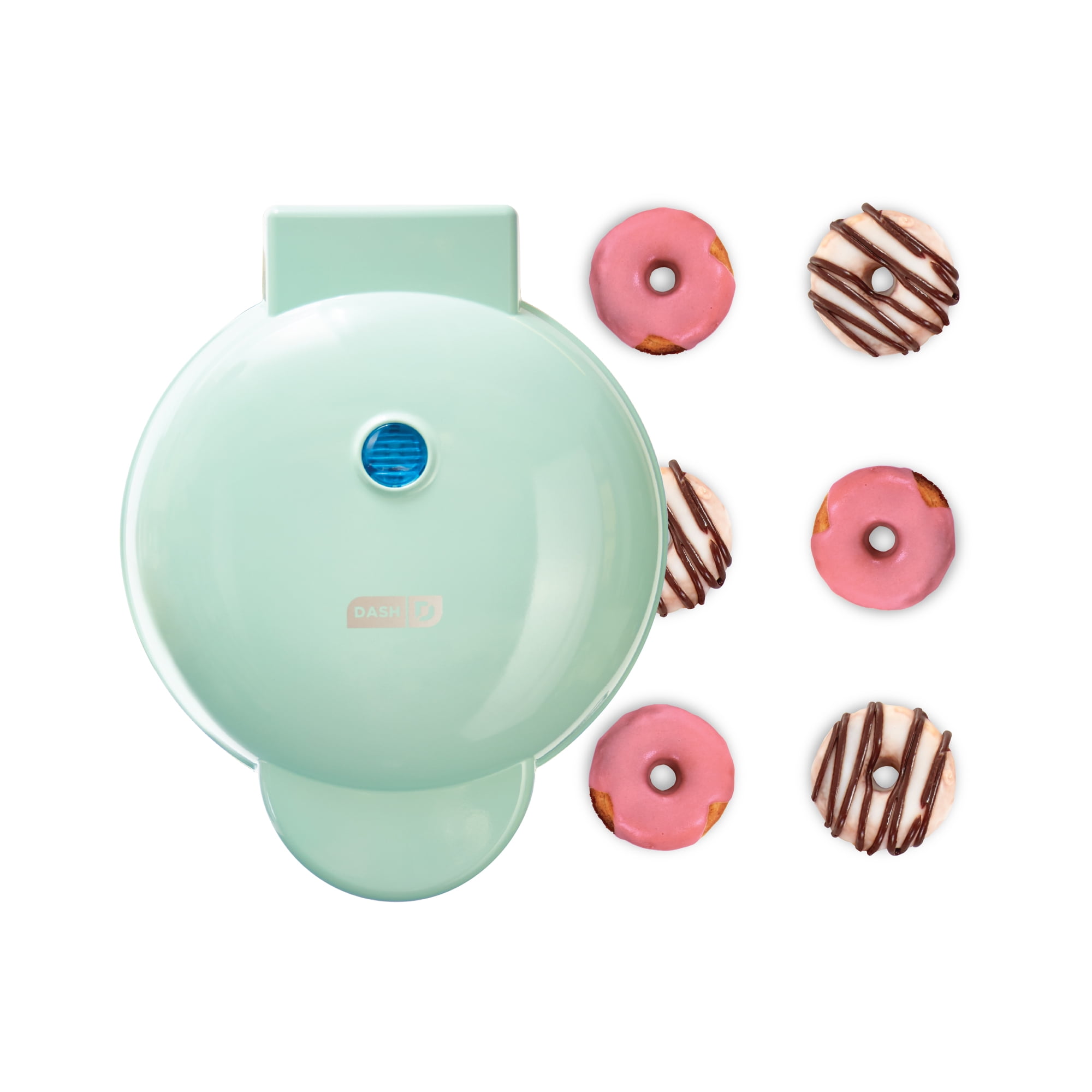 Mini 700W Donut Maker Machine For Kid-Friendly Breakfast, Snacks, Desserts  & More With Non-stick Surface, Makes 7 Doughnuts, Donut Print Pink Blue Red
