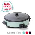 thumbnail image 1 of Dash Family Size Electric Skillet with 14 inch Nonstick Surface + Recipe Book for Pizza Burgers, Cookies, Fajitas, Breakfast & More, 20 Cup Capacity, 2.5 Inch Deep, 1400-Watt - Aqua, 1 of 6