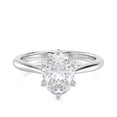 thumbnail image 1 of Dash Jewel 1.42 Ct Oval Cut Solitaire Rings - Lab-Created Simulated Diamond Engagement Ring - 14K White Gold Plated Rings - Classic Wedding Ring for Women - Gift for Her - Special Occasion Jewelry, 1 of 6