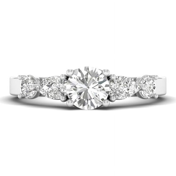 Dash Jewel 1.65 Ct Round Cut White Diamond Wedding Rings - 14K White Gold Plated Rings - Dainty Engagement Wedding Diamond Ring - Wedding Proposal Rings for Herfriend - Proposal Rings Gifts