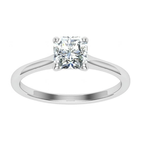 Dash Jewel 1.7 Ct Cushion Cut Solitaire Diamond Ring for Women's - Lab-Created Simulated Diamond Rings - 14K White Gold Plated Engagement Ring - Prong Setting - Timeless Gift for Her