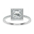 thumbnail image 1 of Dash Jewel 1.7 Ct Princess Cut Lab-Created Diamond Ring - 14K White Gold Plated Prong Set Solitaire with Double Halo Accents - Engagement Ring for Women - Beautiful Wedding Ring Gift, 1 of 6
