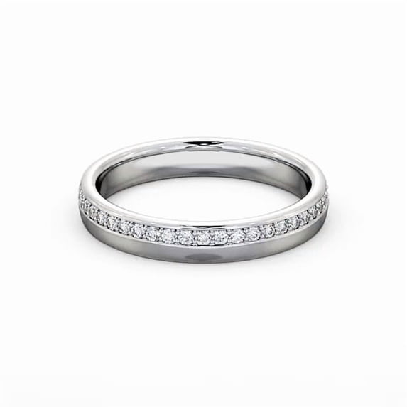 Dash Jewel 1.7 Ct Round Cut Lab Created Diamond Ring - 14K White Gold Plated Metal - Full Eternity Diamond Ring for Women - Solitaire Style Engagement Ring - Wedding Diamond Ring for Women