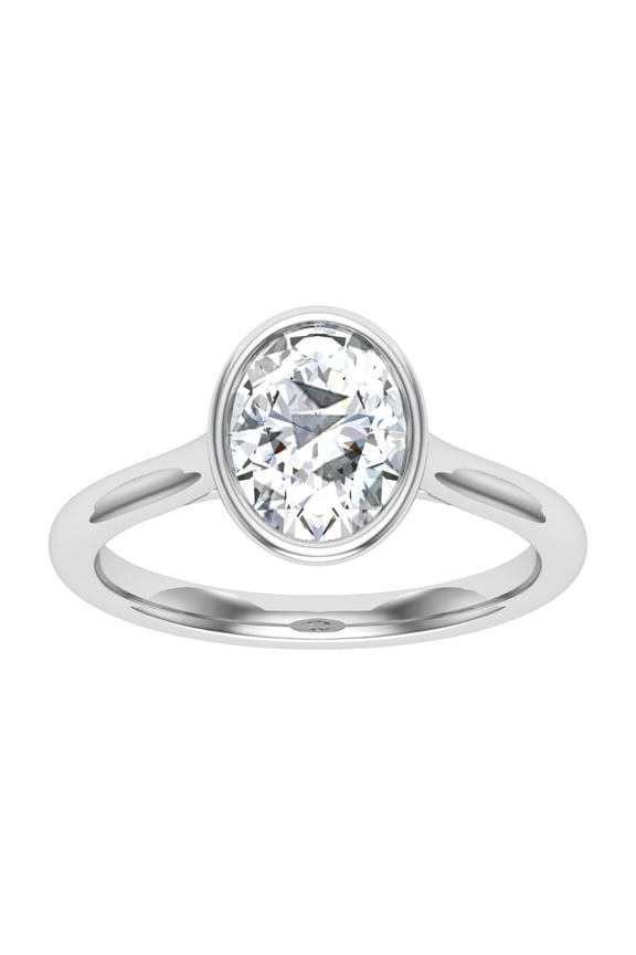 1.8 Ct Oval Cut Diamond Engagement Ring - Lab-Created Simulated Stone - 14K White Gold Plated Ring - Stunning Solitaire Design - Thoughtful Gift for Her - Jewelry for Lasting Impressions