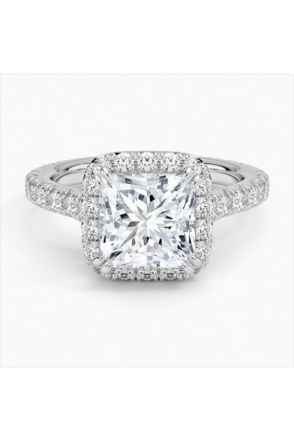 1.8 Ct Princess Cut Lab Created Diamond Wedding Ring - 14k White Gold Over Engagement Ring for Her - Sterling Silver Rings for Women in Clearance - Women's Wedding Proposal Rings