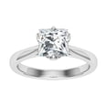 thumbnail image 1 of Dash Jewel 1.8 Ct Princess Cut Solitaire Diamond Ring - Lab-Created Simulated Diamond in 14K White Gold Plated Rings - Engagement Ring for Women with Prong Setting Rings - Valentine Gifts, 1 of 6