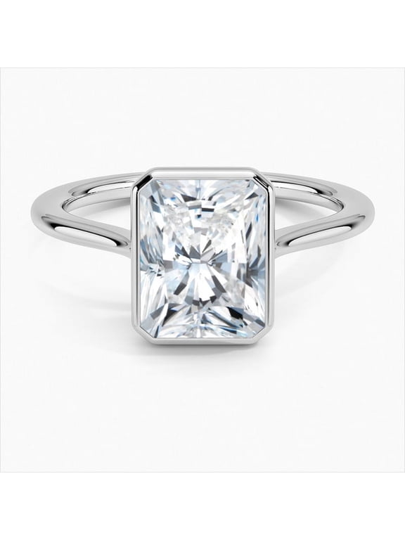 1.8 Ct Radiant Cut Lab-Created Simulated Diamond Band Ring 14K White Gold Plated for Her