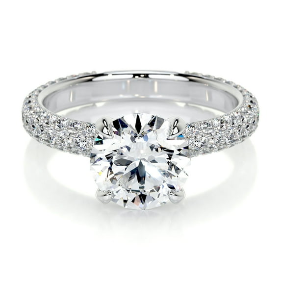 Dash Jewel 1.8 Ct Round Cut Simulated Diamond Engagement Ring - 14K White Gold Plated Prong Set - Beautiful Women's Jewelry for Proposals- Weddings- and Anniversaries - Ideal Gift for Her