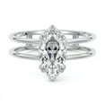 thumbnail image 1 of Dash Jewel 1.80 Ct VVS1/D Marquise Cut Lab Created Simulated Diamond Ring - 14K White Gold Over Ring - Enhancer Engagement Wedding Ring for Women's - Forever Diamond Ring for Her - Gift for Wife, 1 of 7
