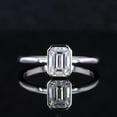 thumbnail image 1 of Dash Jewel 1.9 Ct Emerald Cut Diamond Engagement Ring - 14K White Gold Plated Bezel Set Design - Wedding Ring for Women - Perfect for Special Occasions and Celebrating Your Love Story Together, 1 of 3
