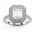 thumbnail image 1 of Dash Jewel 1.9 Ct Emerald Cut Halo Solitaire Diamond Engagement Ring for Women - Lab-Created Simulated Diamond with Accent Stones - 14K White Gold Plated - Perfect Wedding Proposal Ring, 1 of 6