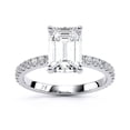 thumbnail image 1 of Dash Jewel 1.9 Ct Emerald Cut Solitaire Ring - Lab-Created Diamond - Designer Wedding Engagement Ring for Women - 14K White Gold Plated Ring - Classic Solitaire Ring for Bride - Unique Gift for Her, 1 of 6