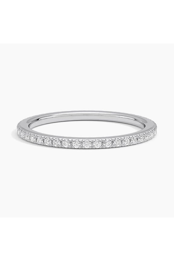 1.9 Ct Round Cut Simulated Diamond Ring - 14K White Gold Over Rings for Her - Engagement Wedding Diamond Band for Her - Causal Office Wear Ring - Daily Wear Diamond Band for Women's