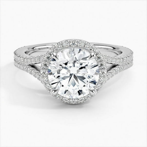 Dash Jewel 14K Silver Lab Created Round Cut 2 Ct Diamond Ring - Wedding Jewelry For Bridesmaids Silver - Minimalist Twisted Women's Rings - Party Wear Diamond Ring - Proposal Ring for Herfriend