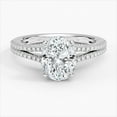 thumbnail image 1 of Dash Jewel 14K White Gold Over Diamond Rings - Oval Cut 2.3 Ct VVS1/D Lab Created Simulated Diamond Ring - Split Shank Solitaire with Accents Rings for Her - Daily Wear Simple Bands for Women's, 1 of 6