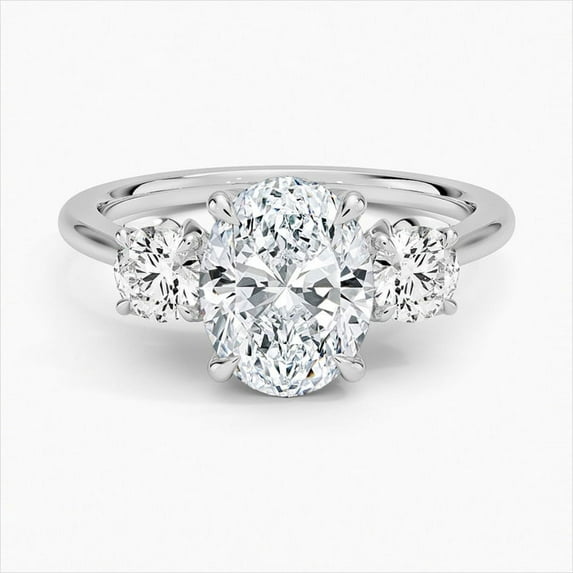 Dash Jewel 14K White Gold Over Ring - 2.1 Ct Round Cut Diamond Rings - Engagement Wedding Prong Setting Ring for Women's - Silver Rings for Birthday Gift - Wedding Proposal Rings for Girlfriend
