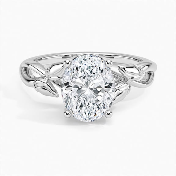 Dash Jewel 14K White Gold Over Rings - 1.9 Ct Oval Cut Diamond Rings - Split Shank Multi Stone Wedding Diamond Rings for Her - Anniversary Gifts Clearance Rings - Wedding Jewelry Women's Gifts