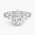 thumbnail image 1 of Dash Jewel 14K White Gold Over Rings - 2.1 Ct Pear Cut Diamond Rings - Engagement Wedding Rings Jewelry - Split Shank Christmas Gifts for Her - Gorgeous Anniversary Gift - Girls Rings for Gifts, 1 of 6