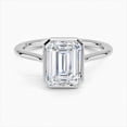 thumbnail image 1 of Dash Jewel 14K White Gold Over Rings - 2 Ct Emerald Cut Diamond Rings Women's - Christmas Special Gift for Her - Jewelry Silver Clearance Wedding Ring Sets - Stackable Diamond Rings On Clearance, 1 of 7