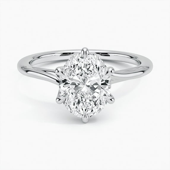 Dash Jewel 14K White Gold Over Rings For Women's - 1.9 Ct VVS1 Oval Cut Diamond Rings - 6 Prong Set Rings for Wedding Anniversary Gift - Solitaire Wedding Engagement Diamond Rings for Women's