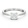 thumbnail image 1 of Dash Jewel 14K White Gold Plated 1.8 Ct Lab Created Diamond Engagement Ring – Asscher Cut Solitaire with Accents – Elegant Gift for Women on Special Occasions, 1 of 4
