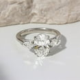 thumbnail image 1 of Dash Jewel 14K White Gold Plated 2.1 Ct Diamond Engagement Ring - Oval Cut Simple Three Stone Design for Women - Stunning Choice for Your Special Day - Make Every Moment Sparkle with Elegance, 1 of 3