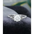 thumbnail image 1 of Dash Jewel 14K White Gold Plated 2.1 Ct Round Cut Diamond Wedding Ring - Stunning Leaf Shape with Split Shank - Ideal Engagement Ring for Women - A Timeless Piece to Cherish and Celebrate Forever, 1 of 3