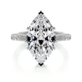 thumbnail image 1 of Dash Jewel 14K White Gold Plated 2.5 Ct Princess Cut 3 Stone Engagement Ring - Exquisite Lab-Created Simulated Diamond - Beautiful Women's Jewelry - Ideal Proposal Ring - Perfect for Celebrations, 1 of 3