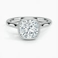 thumbnail image 1 of Dash Jewel 14K White Gold Plated Anniversary Rings - 1.8 Ct Cushion Cut Lab Created Diamond Rings For Women's - Simple Engagement Wedding Halo Rings - Silver Gorgeous Ring Gifts For Her Birthday, 1 of 7