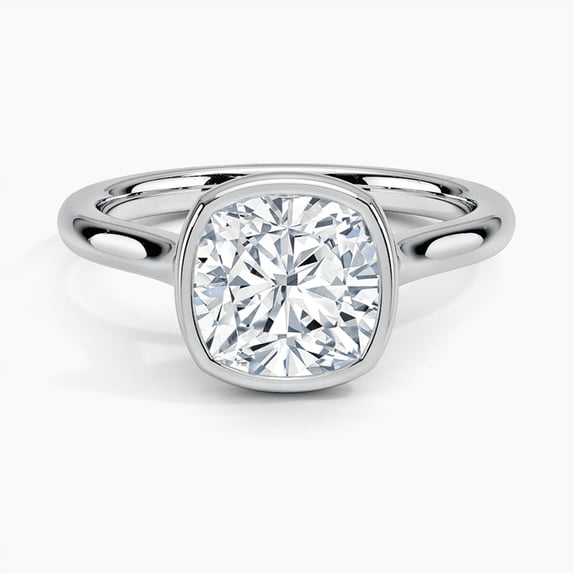 Dash Jewel 14K White Gold Plated Anniversary Rings - 1.8 Ct Cushion Cut Lab Created Diamond Rings For Women's - Simple Engagement Wedding Halo Rings - Silver Gorgeous Ring Gifts For Her Birthday