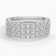 thumbnail image 1 of Dash Jewel 14K White Gold Plated Diamond Ring - 2.2 Ct VVS1/D Round Cut Lab Created Simulated Diamond Rings - Three Layer Half Eternity Classic Bands for Women's - Engagement Wedding Bands, 1 of 5