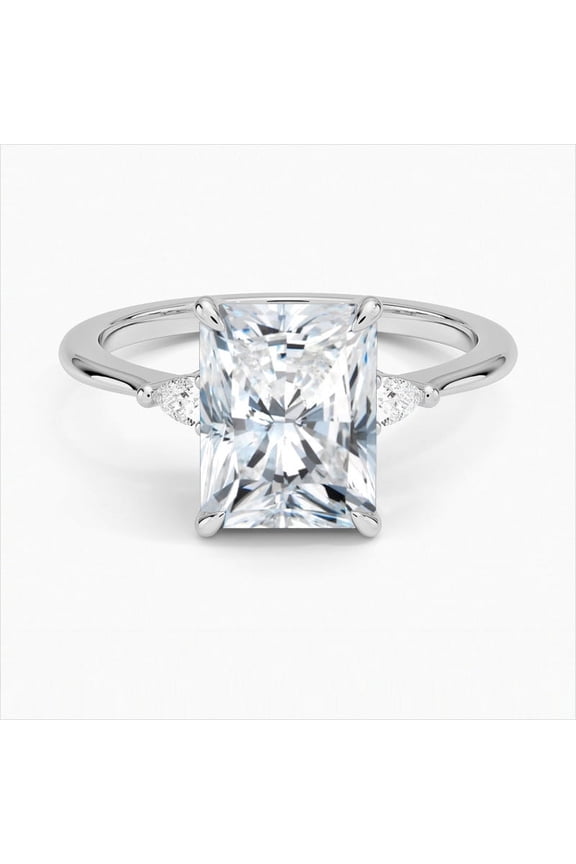 2.2 Ct Radiant Cut Diamond Solitaire Rings for Her - 14K White Gold Plated Solitaire Rings - Christmas Gifts for Her - Valentine Proposal Rings - Daily Wear Diamond Rings for Women's