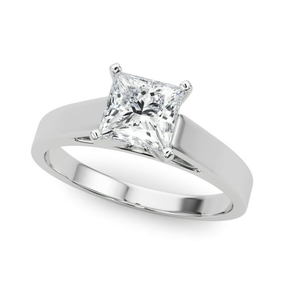 Dash Jewel 2.02 Ct Princess Cut Lab-Created Simulated Diamond Solitaire Engagement Ring 14K White Gold Plated