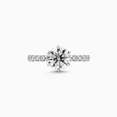 thumbnail image 1 of Dash Jewel 2.1 Ct Diamond Tapered Band Ring - Lab-Created Simulated Diamond in 14K White Gold Plated - Women's Elegant Engagement Ring - Perfect for Proposal ,Anniversaries and Gift Giving, 1 of 3