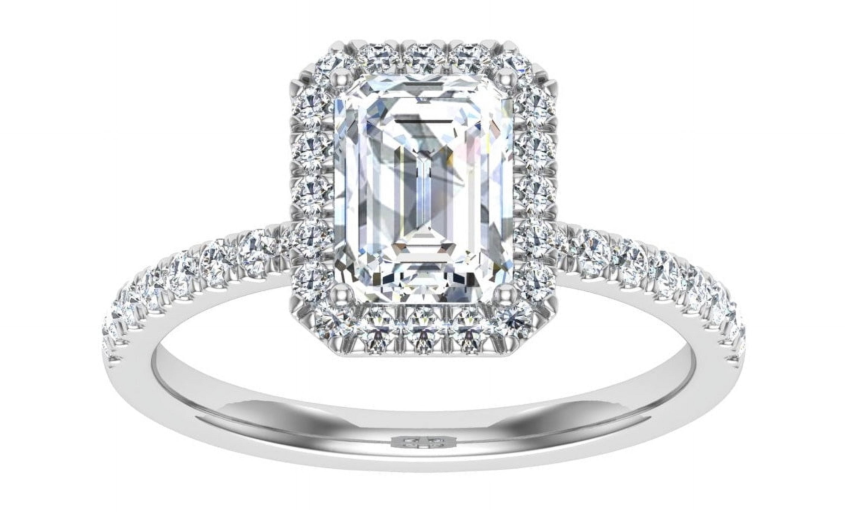 Dash Jewel 2.1 Ct Emerald Cut Engagement Ring - Solitaire with Accents