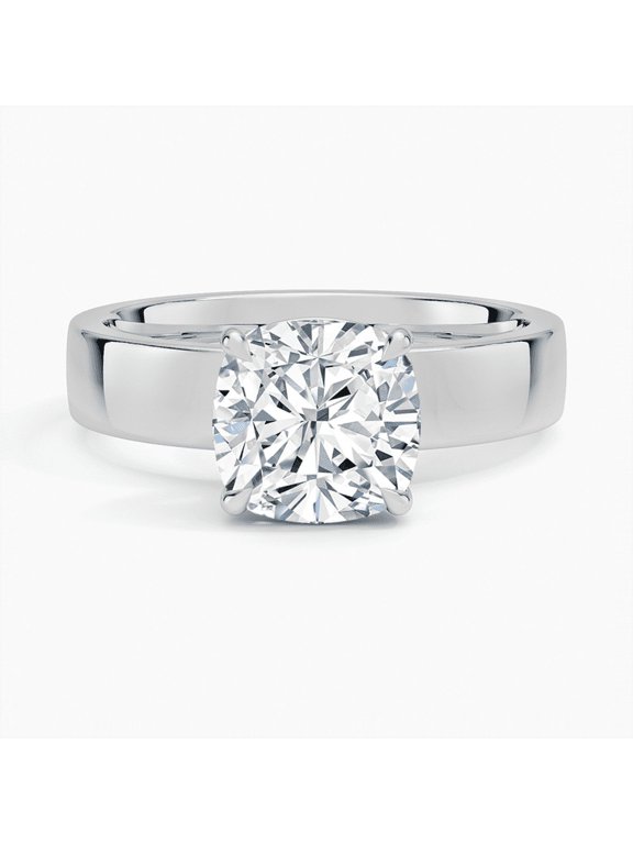 2.1 Ct Round Cut Lab-Created Simulated Diamond Ring 14K White Gold Plated Wedding Anniversary Ring for Women