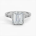 thumbnail image 1 of Dash Jewel 2.1 Ct VVS1/D Emerald Cut Lab Created Simulated Diamond Rings - White Gold Over 14K Silver Diamond Ring -Half Bazel Set Diamond Rings for Women's - Two Band Solitaire Diamond Rings, 1 of 6