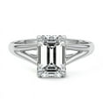 thumbnail image 1 of Dash Jewel 2.2 Ct Emerald Cut Lab Created Diamond Split Shank Anniversary Ring for Her - 14K White Gold Plated Diamond Ring - Anniversary Gifts - Silver Women's Diamond Ring for Wedding Gift, 1 of 7